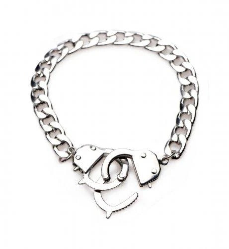 Cuff Him Handcuff Bracelet Stainless Steel Silver Master Series Toys - Fetish
