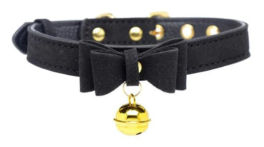Golden Kitty Cat Bell Collar - Black/gold Master Series Toys - Fetish