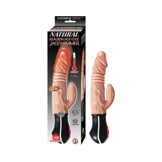 Natural Realskin Hot Cock Jackhammer Flesh Nasstoys Toys - Vibrators