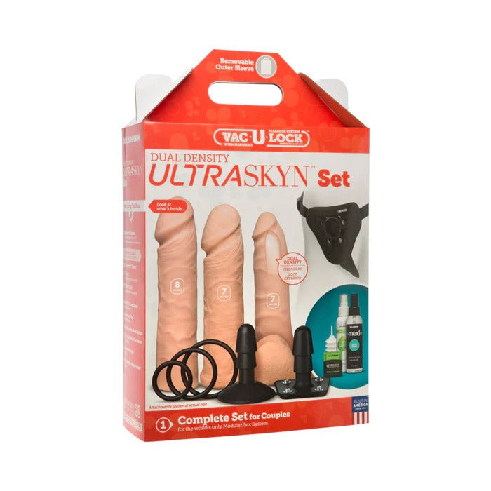 Vac-U-Lock Dual Density Ultraskyn Set - Beige Doc Johnson Toys - Fetish