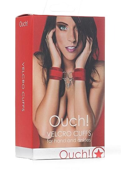 Ouch Velcro Cuffs For Hand And Ankles Red Shots America Toys - Fetish
