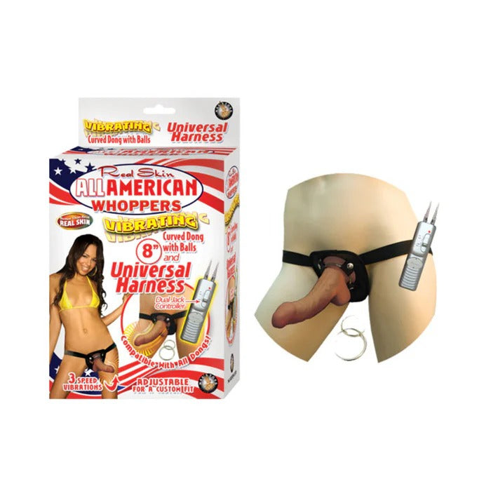 Latin American Whoppers 8in Vibrating Dong With Universal Harness Nasstoys Toys - Fetish