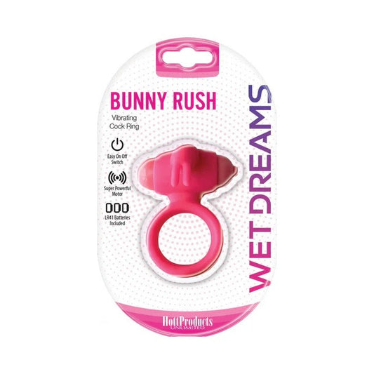 Wet Dreams Bunny Rush Cock Ring With Rabbit Ears /turbo Motor Hott Products Toys - Cockrings