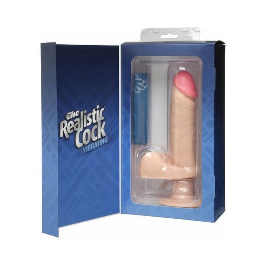 Vibro Realistic Dildo 6 inch - Beige Doc Johnson Toys - Vibrators