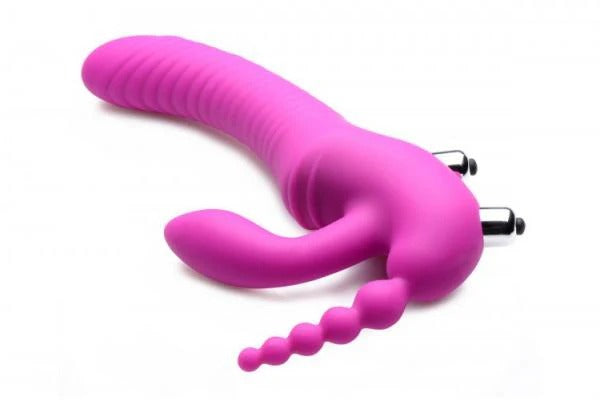 Regal Rider Vibrating Silicone Strapless Strap On Triple G Dildo Strap U Toys - Fetish