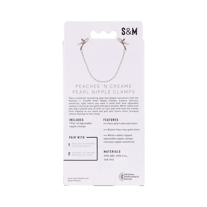 S&M Peaches ‘n CreaMe Pearl Nipple Clamps Sportsheets Toys - Fetish