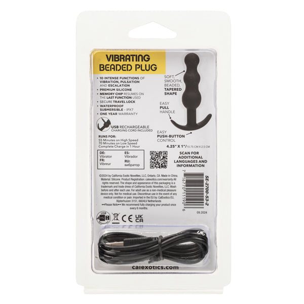 Boundless Vibrating Beaded Plug - Black Default Title CalExotics - California Exotic Novelties Toys - Anal Toys