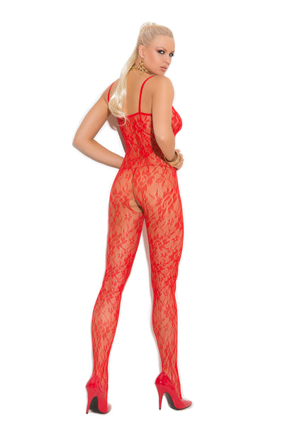 Rose Lace Bodystocking With Open Crotch Elegant Moments Women - Lingerie - Hosiery