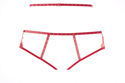 Allure Charlotte Lace Open Garter Panty Red O/s Allure Lingerie Women - Lingerie - Panty