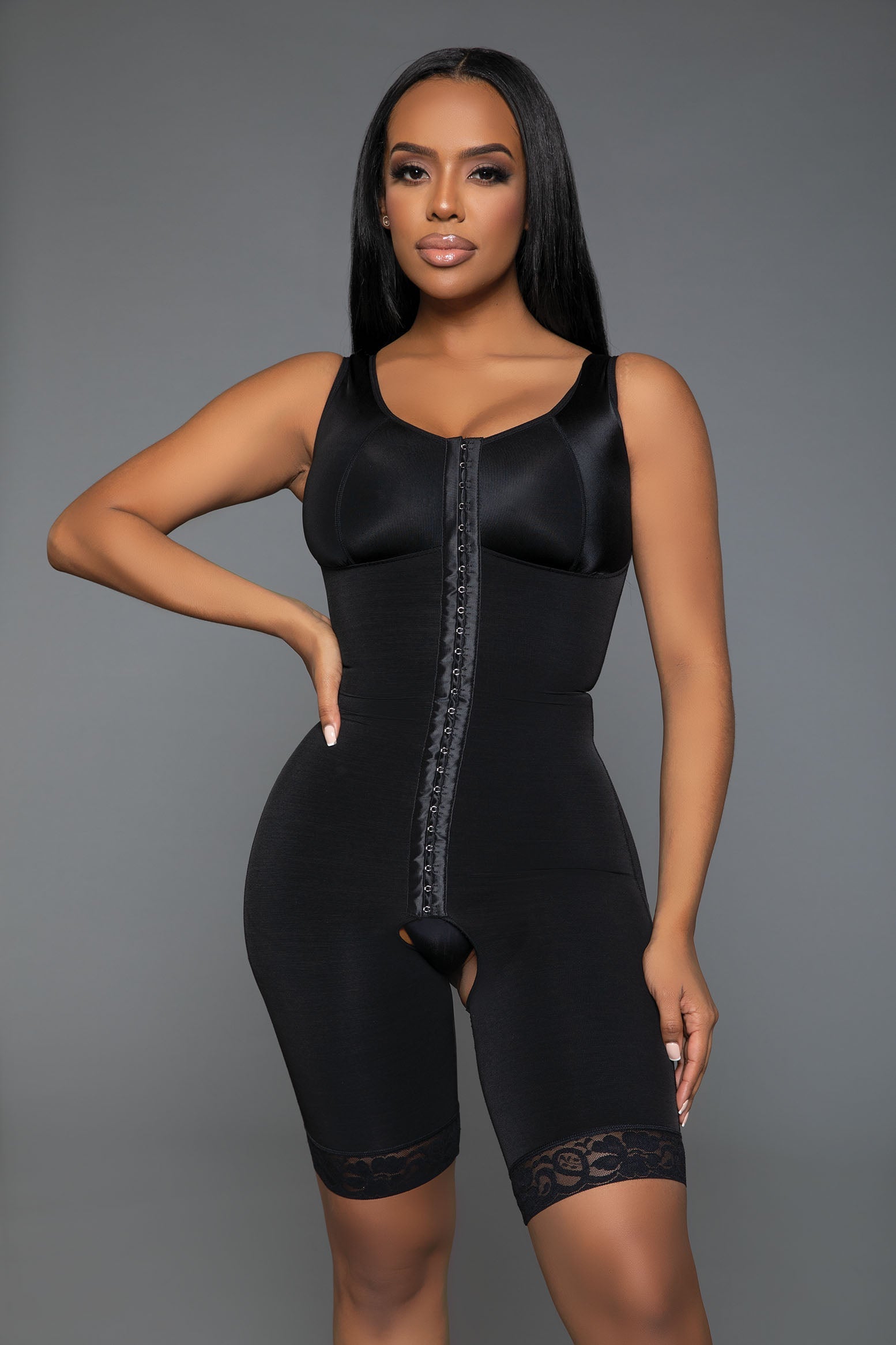 Step into elegance and confidence with our Litte Secret Body Shaper. This beautifully designed piece offers comprehensive shaping and lifting for a flawless silhouette, all while providing exceptional comfort and a touch of feminine charm. Round neckline Sleeveless Front hook and eye closure Tummy and waist control Bust and butt-lifting design Open crotch Stretchy lace seam Machine wash cold in gentle cycle, hang to dry. Do not bleach/tumble dry/dry clean.