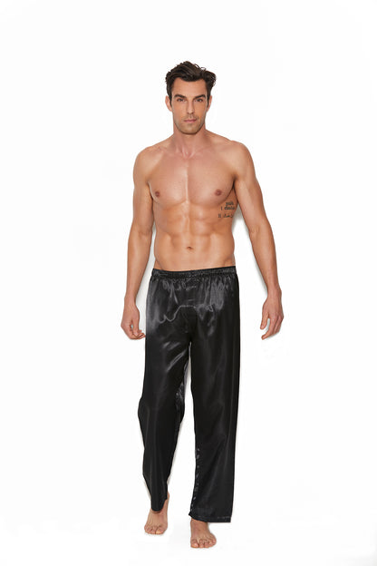 Charmeuse Satin Unisex Pants Black Elegant Moments Men