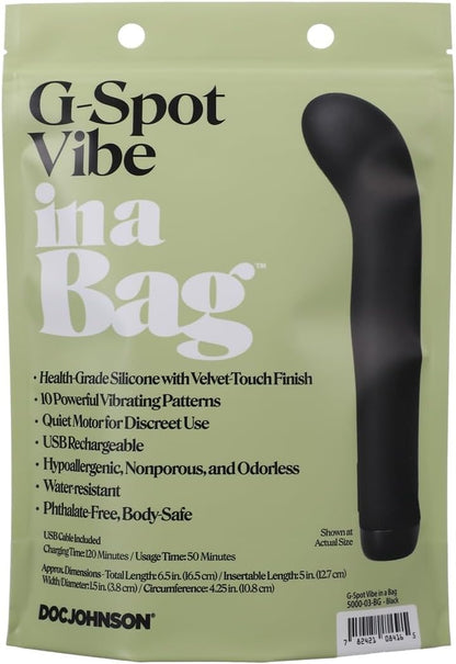 In A Bag Gspot Vibrator Black Doc Johnson Toys - Vibrators