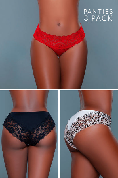 22103PK Arlo Bikini Panty 3 Pack Be Wicked Women - Lingerie - Panty