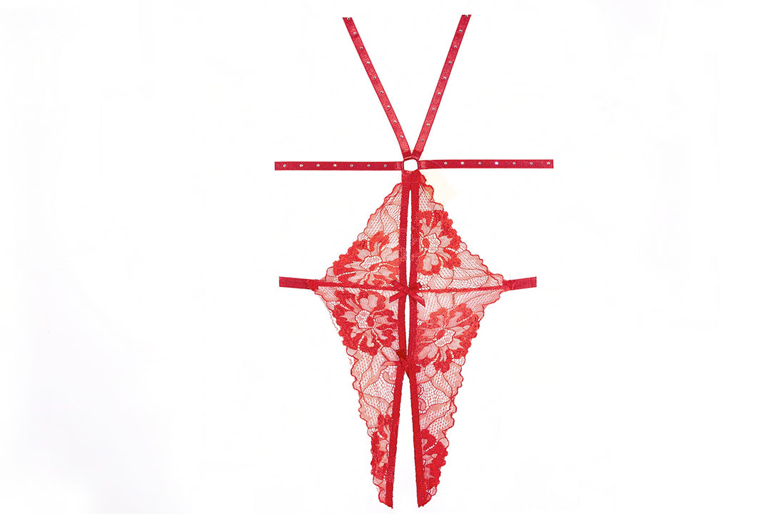 Allure Lace Open Teddy Red Allure Lingerie Women - Lingerie - Shapewear & Bodysuits
