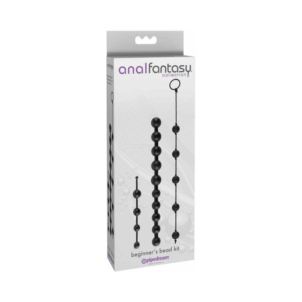 Anal Fantasy Collection 3-Piece Silicone Beginner''s Bead Kit Black