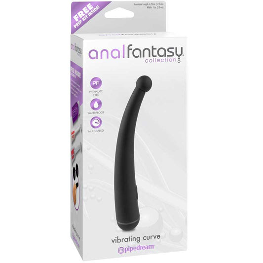 Anal Fantasy Collection Vibrating Curve Prostate Massager Black