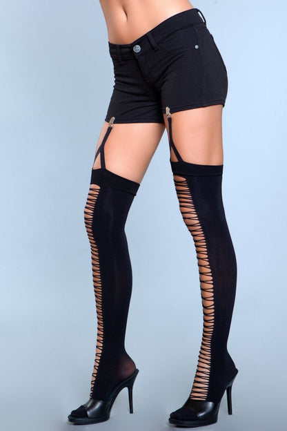 1929 Illusion Clip Garter Thigh Highs Be Wicked Women - Lingerie – Hosiery