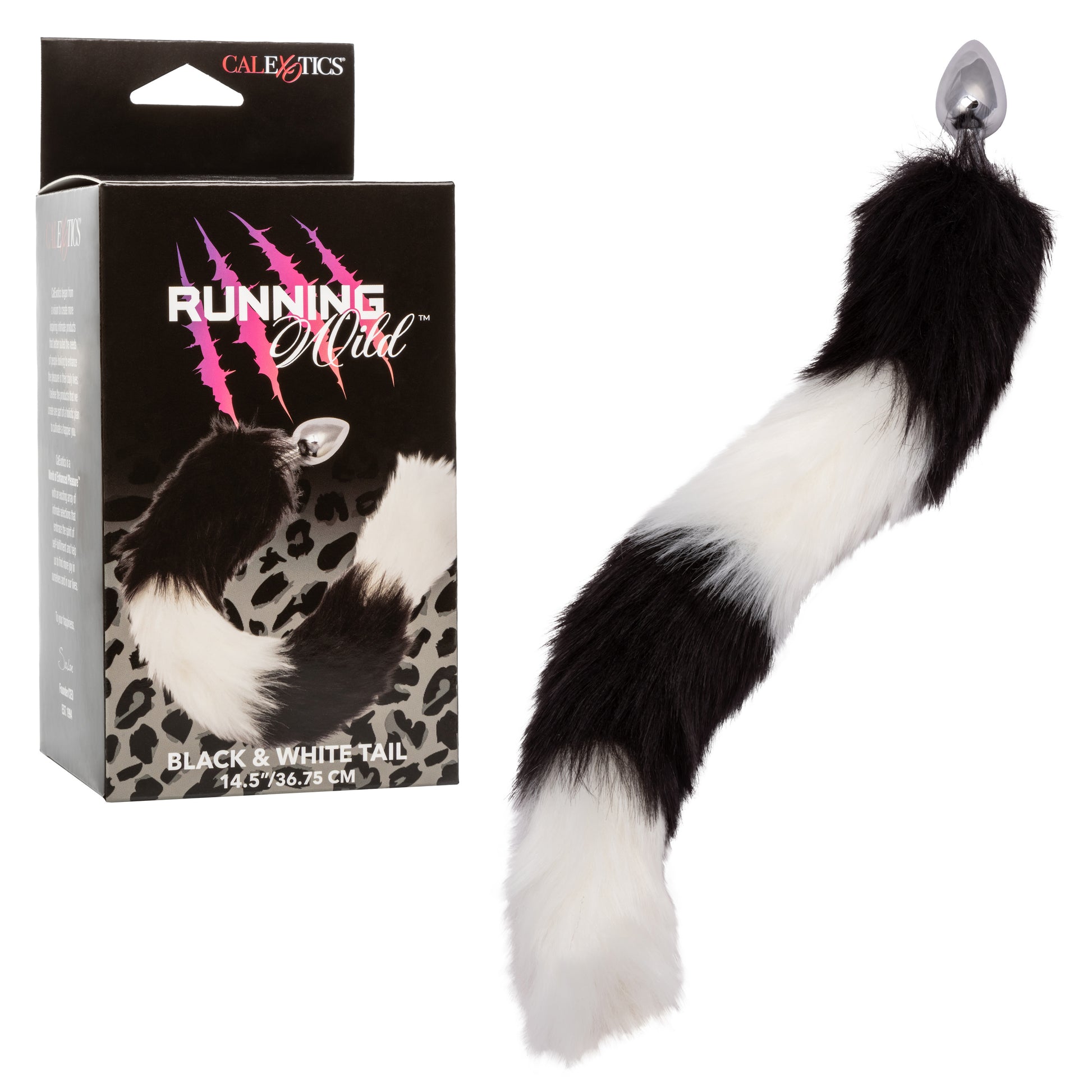 Running Wild Tail - Black/white Default Title CalExotics - California Exotic Novelties Toys - Anal Toys
