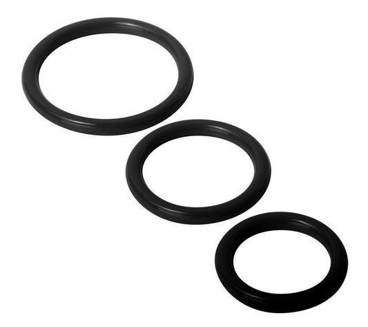 Trinity Silicone Cock Rings - Black Default Title XR Brands Toys - Cockrings