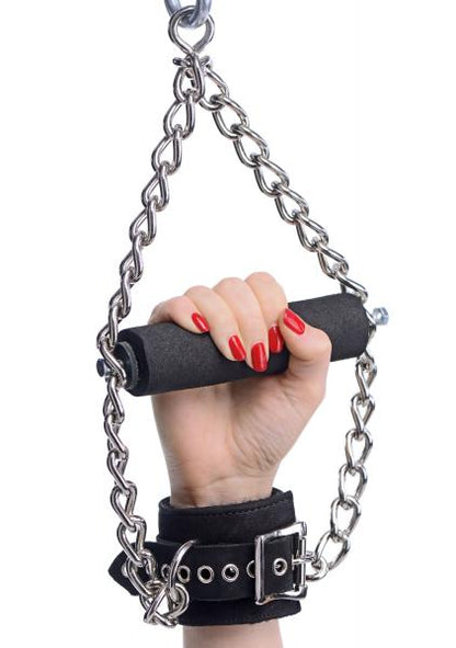 Fur Lined Nubuck Leather Suspension Cuffs With Grip Default Title Strict Leather Toys - Fetish