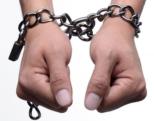 Tom Of Finland Locking Chain Cuffs Steel Silver Default Title Tom of Finland Toys - Fetish