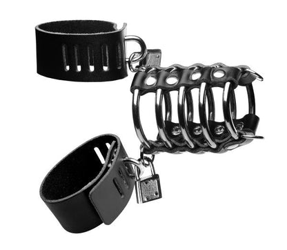 5 Ring Chastity Device With Cock And Ball Strap Default Title Strict Toys - Fetish