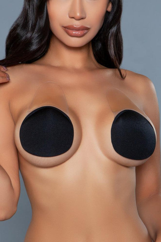 The fabric cover is an innovative solution designed to redefine your silhouette with seamless support and an invisible lift. Crafted from a skin-friendly adhesive fabric, this cover adheres securely to the body, providing a natural-looking lift and enhancement without the need for traditional undergarments. Ideal for backless, strapless, and sheer clothing, these covers enhance your outfit and look flawless from every angle. Two piece set Front cover Lifting top Back adhesive Seamless