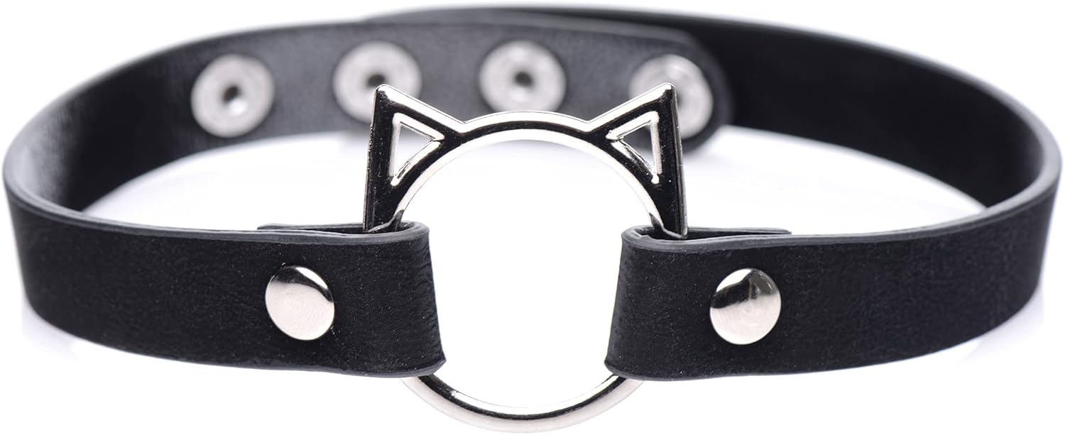 Kinky Kitty Ring Slim Choker - Black Master Series Toys - Fetish