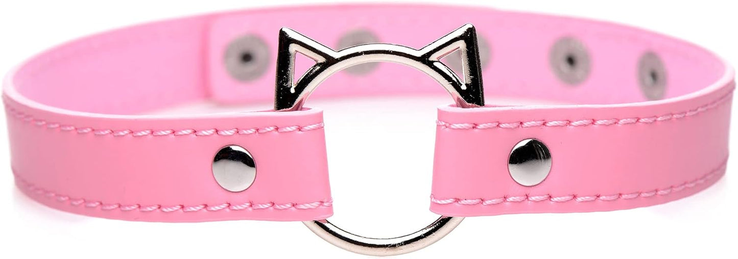 Kinky Kitty Ring Slim Choker - Pink Master Series Toys - Fetish