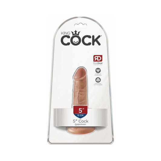 King Cock 5 in. Cock Realistic Dildo With Suction Cup Tan