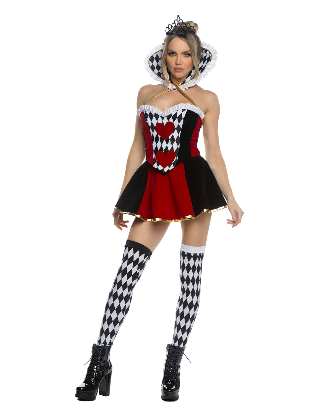 4pc Wonderland Queen Red Black Roma Confidential Costume Women - Costumes