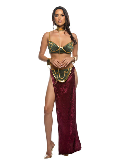 3pc Far off Galaxy Princess Green Burgundy Roma Confidential Costume Women - Costumes