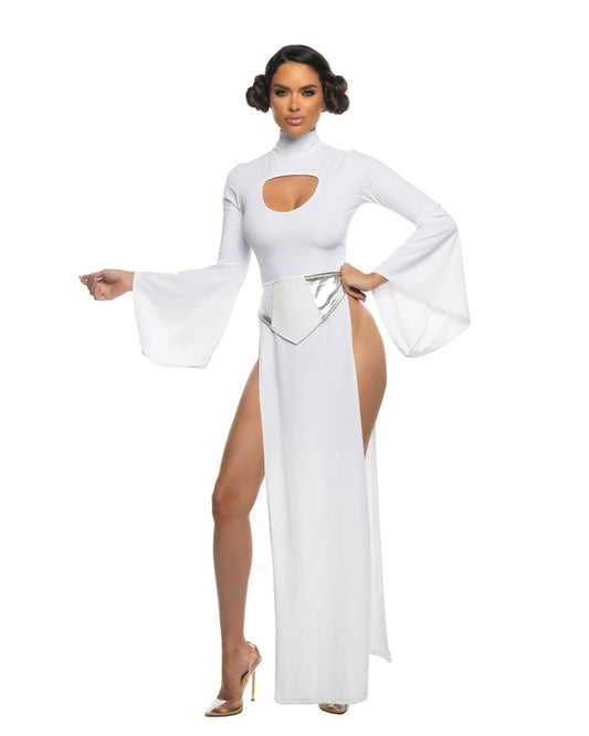 2pc Far off Galaxy Heroine White Silver Roma Confidential Costume Women - Costumes