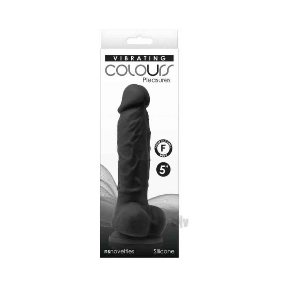 Colours Pleasures Vibrating 5" Dildo - Black Default Title New Sensations - NS Novelties Toys - Dildos