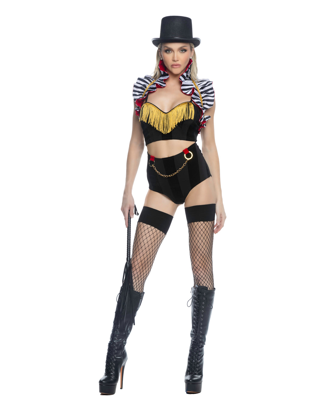 5pc Circus Ring Leader Black White Roma Confidential Costume Women - Costumes