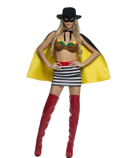 4pc Yummy Meal Bandit Roma Confidential Costume Women - Costumes