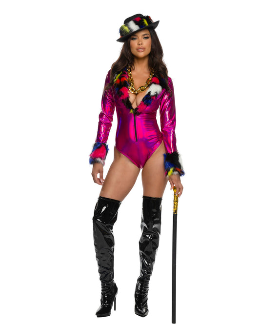 2pc Ravishing Pimp Mag Multi Roma Confidential Costume Women - Costumes
