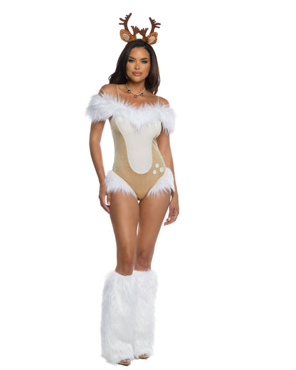 2pc Dashing Doe Tan White Roma Confidential Costume Women - Costumes