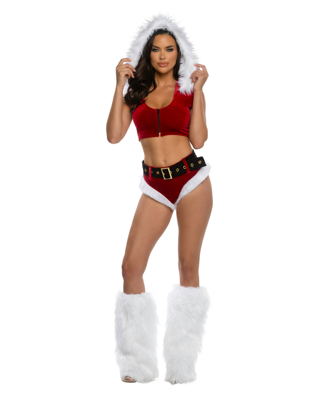3pc Holiday Vixen Red White Roma Confidential Costume Women - Costumes