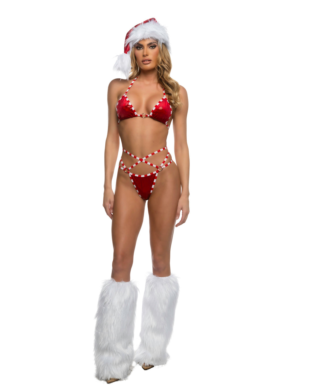 2pc Holiday Candy Cutie Red White Roma Confidential Costume Women - Costumes