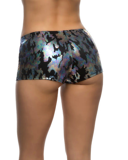 1pc Low Rise Iridescent Camouflage Shorts Roma Confidential Costume Women - Bottoms - Short