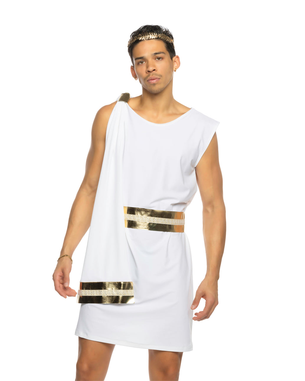 2pc Gilded Greek God White Gold Roma Confidential Costume Man