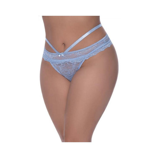 Magic Silk Ooh La Lace Peek-a-boo Cheeky Panty Periwinkle Queen Size Default Title Magic Silk Women - Lingerie - Panty