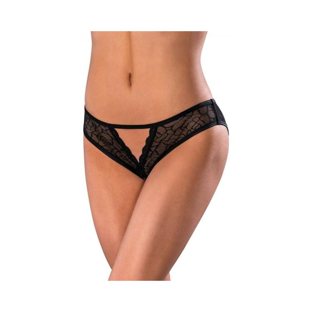 Magic Silk Soft Petals Crotchless Panty Black S/m Default Title Magic Silk Women - Lingerie - Panty
