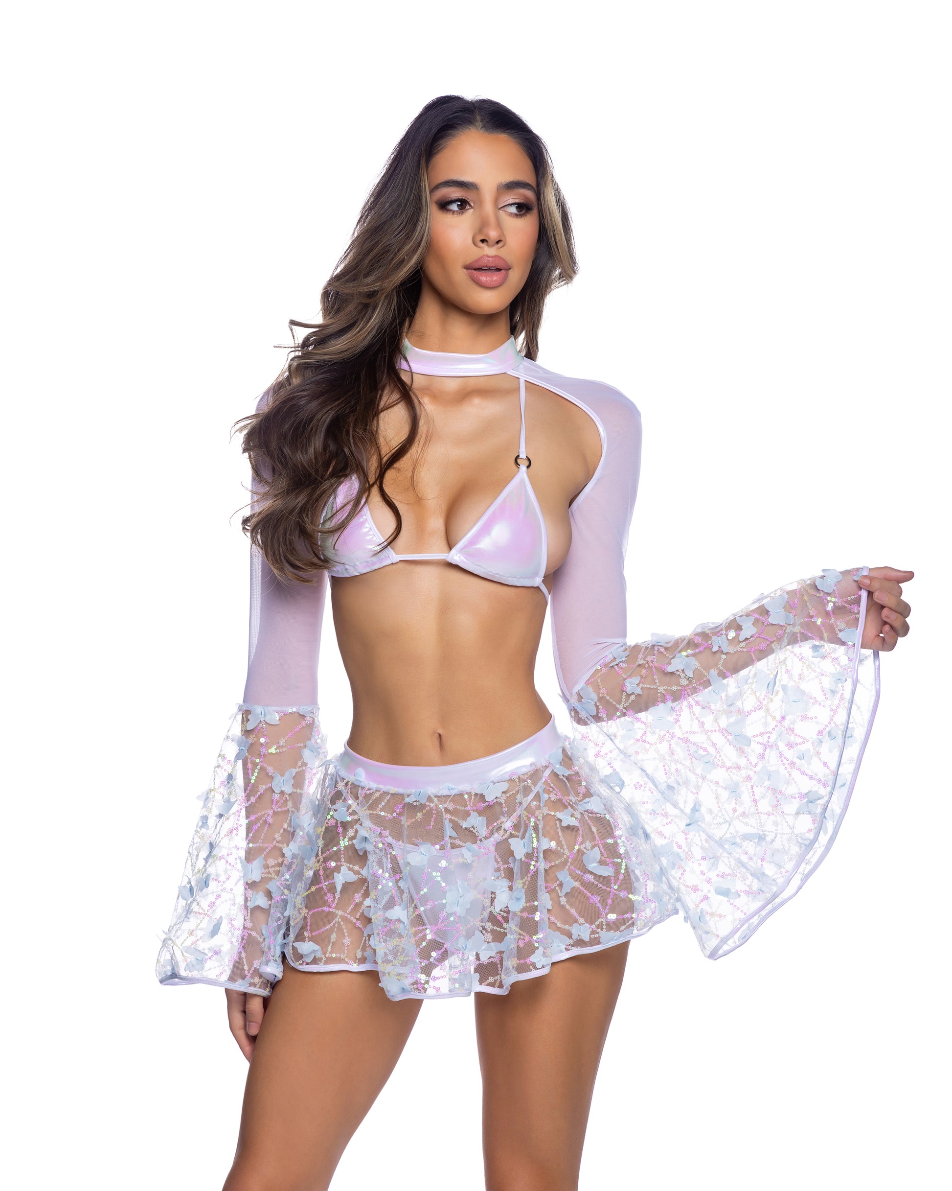 Bell Sleeve Shrug with Butterfly & Sequin Detail Roma Confidential Costume Women - Swim - Cover-Ups