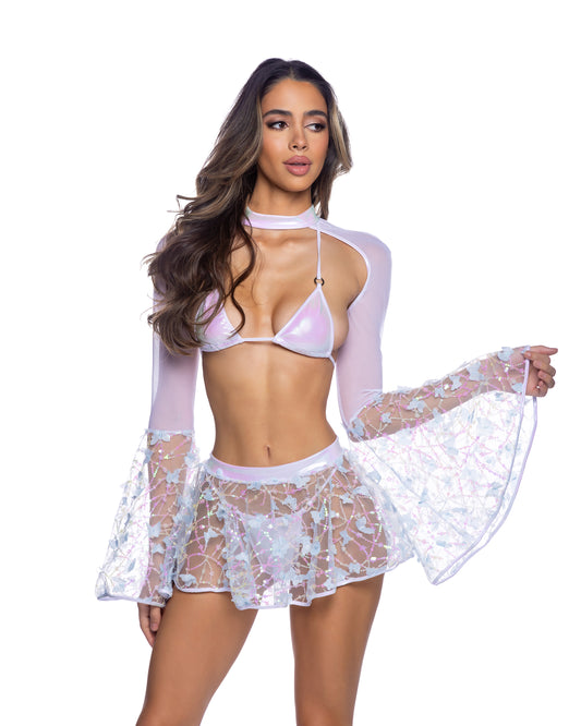 Bell Sleeve Shrug with Butterfly & Sequin Detail Roma Confidential Costume Women - Swim - Cover-Ups