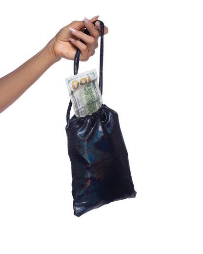 Shimmer Money Bag Black One Size Roma Confidential Costume Women - Costumes