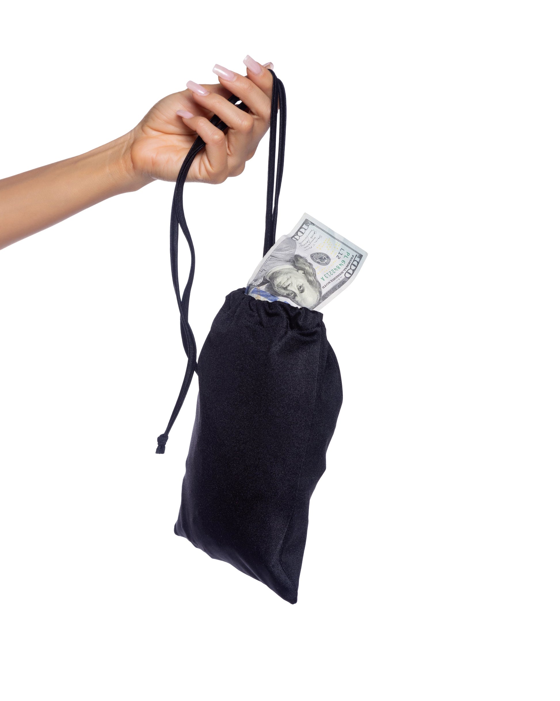 Spandex Iridescent Money Bag Black One Size Roma Confidential Costume Women - Costumes