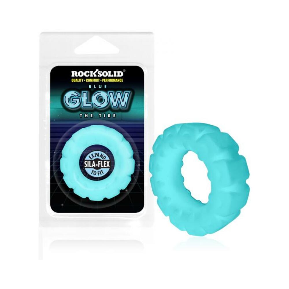 Rock Solid Sila-flex Glow-in-the-dark The Tire C-ring Blue Default Title Glo Toys - Cockrings