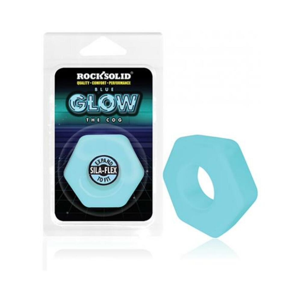 Rock Solid Sila-flex Glow-in-the-dark The Cog C-ring Blue Default Title Glo Toys - Cockrings